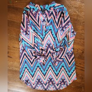 Multicolor herringbone blouse